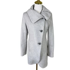 T Tahari Wool Blend Oversized Shawl Collar Tulip Hem Coat US Women's XS